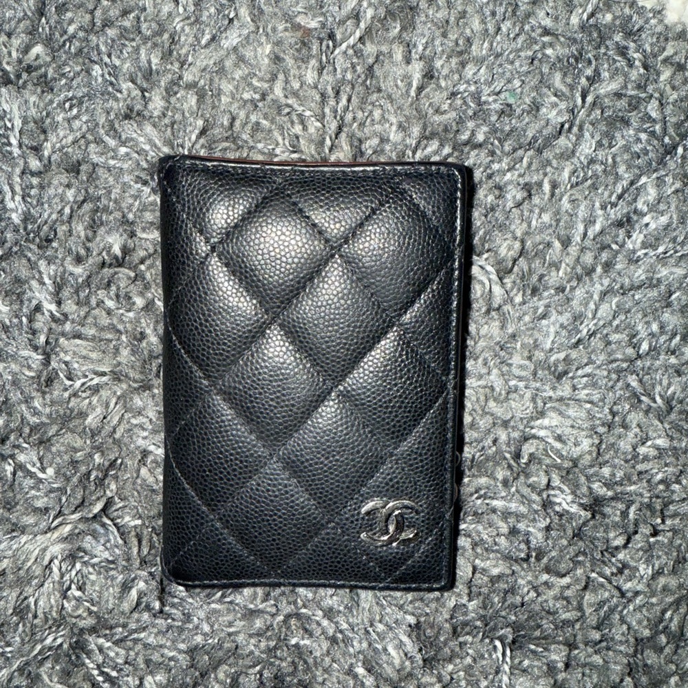 CHANEL Quilted Black Card Holder